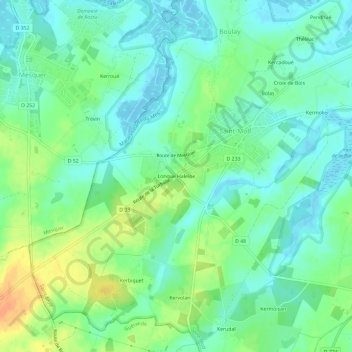 Carte topographique Longue Haleine, altitude, relief
