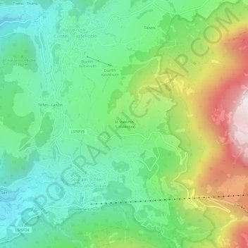 Carte topographique St. Valentin - S. Valentino, altitude, relief