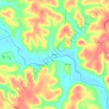 Carte topographique Beebe, altitude, relief