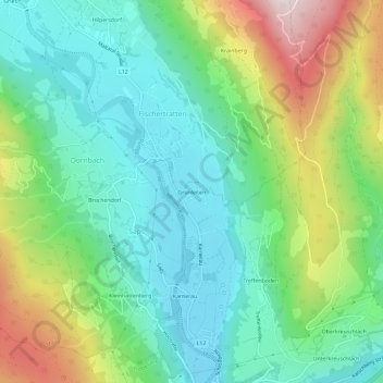 Carte topographique Grünleiten, altitude, relief