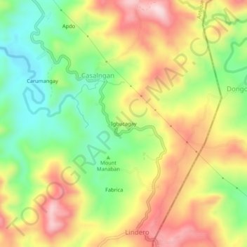 Carte topographique Igbucagay, altitude, relief