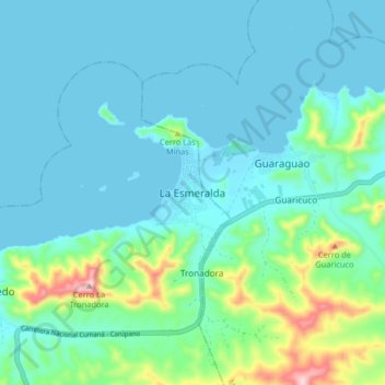 Carte topographique La Esmeralda, altitude, relief