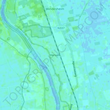 Carte topographique Herxen, altitude, relief