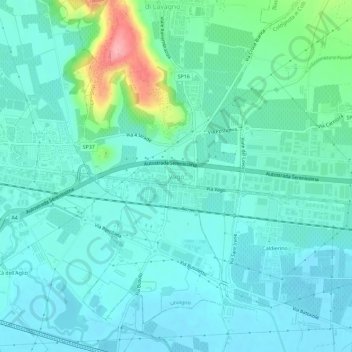 Carte topographique Vago, altitude, relief