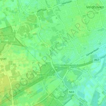 Carte topographique Schoot, altitude, relief