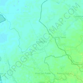 Carte topographique Pangclara, altitude, relief