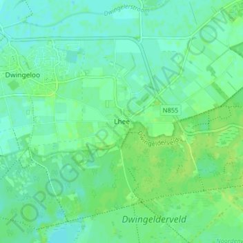 Carte topographique Lhee, altitude, relief