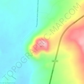 Carte topographique Cerro la Cruz, altitude, relief