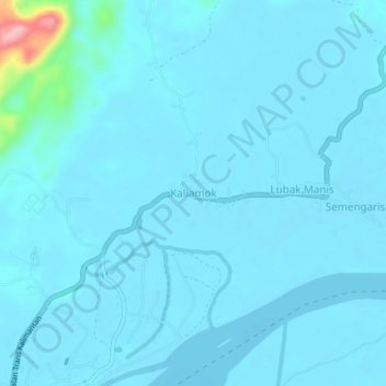 Carte topographique Kaliamok, altitude, relief