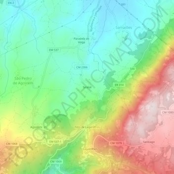 Carte topographique Sesmil, altitude, relief