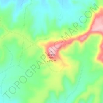 Carte topographique Eagles Nest, altitude, relief