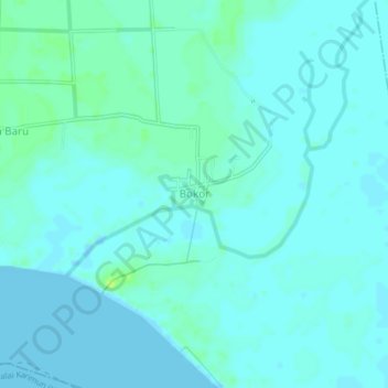 Carte topographique Bokor, altitude, relief