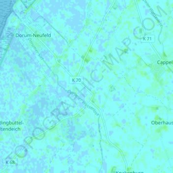 Carte topographique Dorum-Niederstrich, altitude, relief