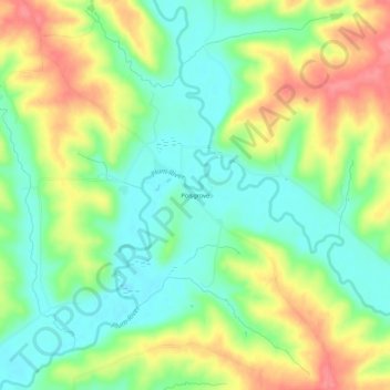 Carte topographique Polsgrove, altitude, relief