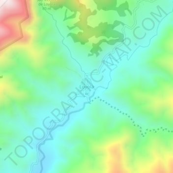 Carte topographique Loyola, altitude, relief