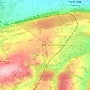 Carte topographique Le Tilleul, altitude, relief