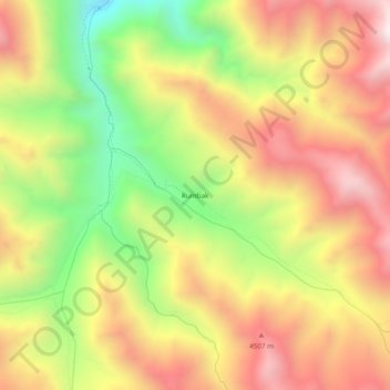 Carte topographique Rumbak, altitude, relief