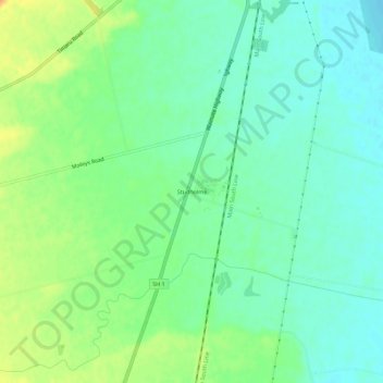 Carte topographique Studholme, altitude, relief