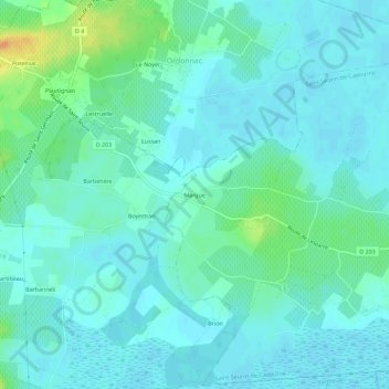 Carte topographique Marque, altitude, relief