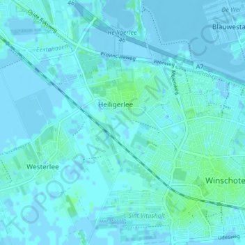 Carte topographique Napels, altitude, relief