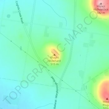 Carte topographique Mount Blowhard, altitude, relief