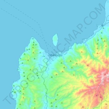 Carte topographique Mamuju, altitude, relief