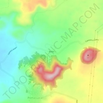 Carte topographique Arato, altitude, relief