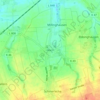 Carte topographique Horn, altitude, relief