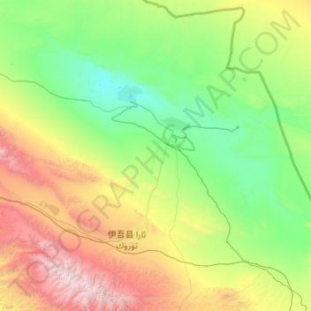 Carte topographique Yiwu County, altitude, relief