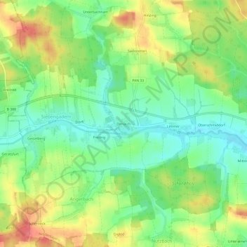 Carte topographique Dirnaich, altitude, relief