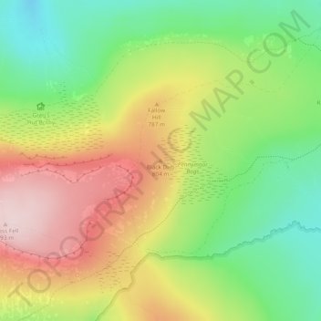 Carte topographique Black Dub, altitude, relief