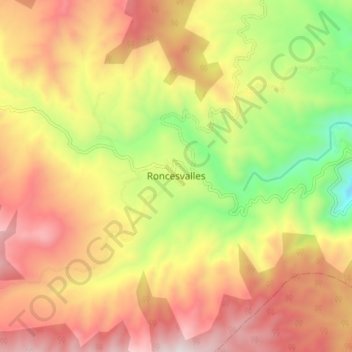 Carte topographique Roncesvalles, altitude, relief