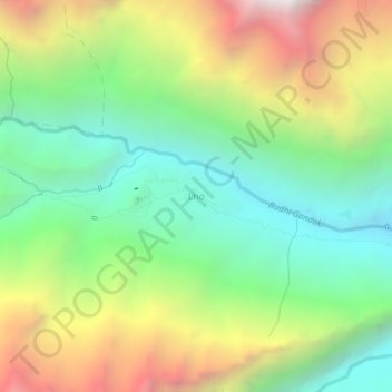 Carte topographique Lho, altitude, relief