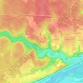 Carte topographique La Pelleraie, altitude, relief