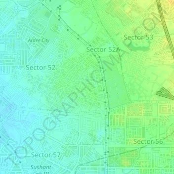 Carte topographique Wazirabad, altitude, relief