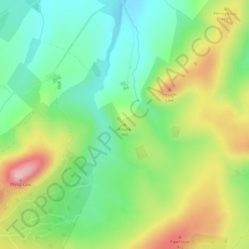 Carte topographique Knock Hill, altitude, relief