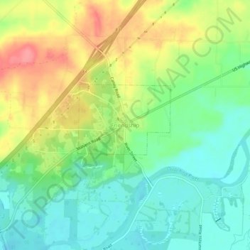 Carte topographique Friendship, altitude, relief
