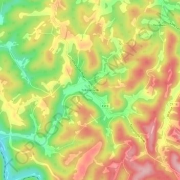 Carte topographique Tallmansville, altitude, relief