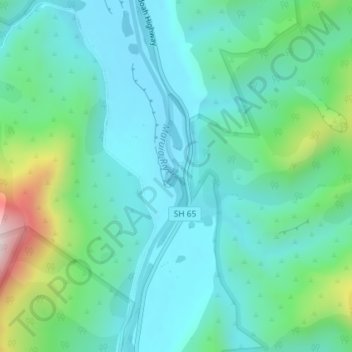 Carte topographique Maruia Falls, altitude, relief