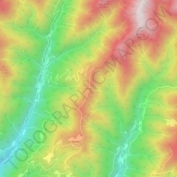 Carte topographique Renaio, altitude, relief