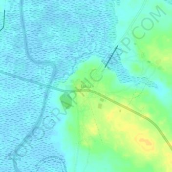 Carte topographique Baila, altitude, relief