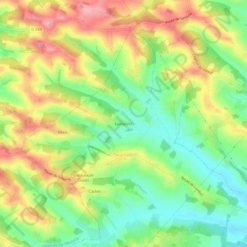 Carte topographique Lamaison, altitude, relief