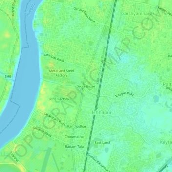 Carte topographique Store Bazar, altitude, relief