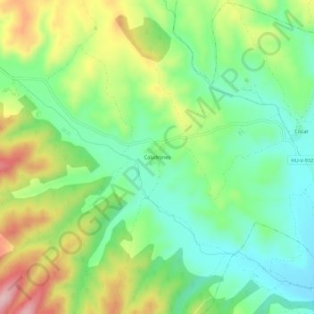 Carte topographique Caladrones, altitude, relief