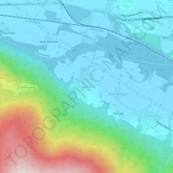 Carte topographique Rosenheim, altitude, relief