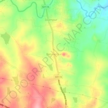Carte topographique Bennangur, altitude, relief