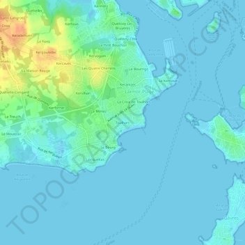 Carte topographique Toulhars, altitude, relief