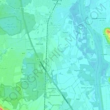 Carte topographique Reischenhart, altitude, relief