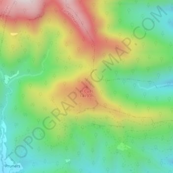 Carte topographique el Cuàs, altitude, relief