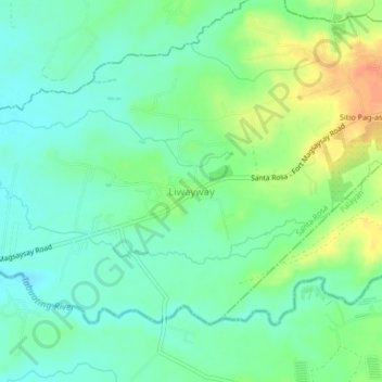 Carte topographique Liwayway, altitude, relief